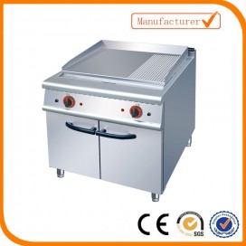 Gas griddle (2/3 flat&1/3 grooved)with cabinet